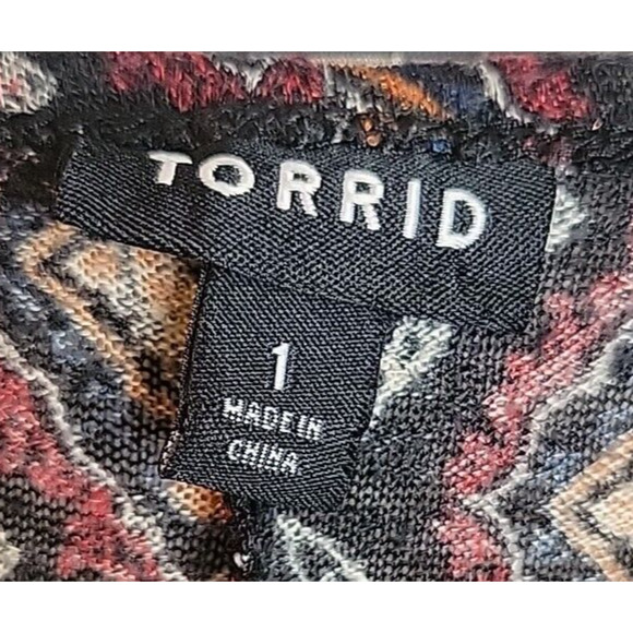 Torrid Black Argyle Print Open Front Short Sleeve Cardigan Womens Sz 1X - Picture 4 of 9